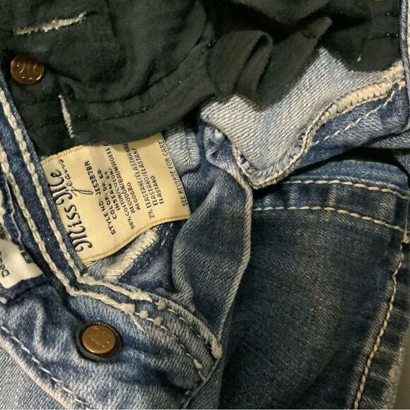 Miss Me Boot Cut Jeans Womens 27  Blue Sequin Embellished Y2K inseam 31 - Picture 8 of 9